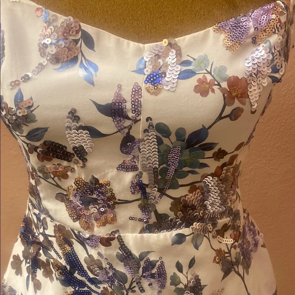 NOOKIE Floral White and Purple Women's Dress - Picture 2 of 8